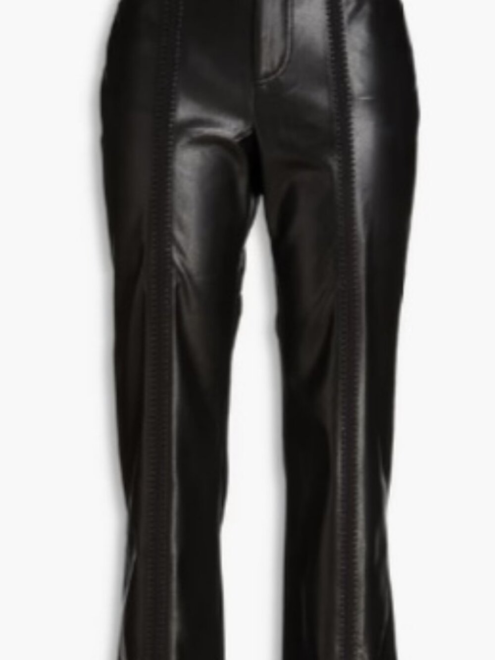 NANUSHKA Faux Leather Crop Flare Pants Trousers Embroidered Size M